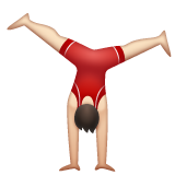 Man Cartwheeling: Light Skin Tone on WhatsApp