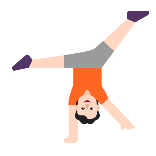 Person Doing Cartwheel: Light Skin Tone on Microsoft Fluent