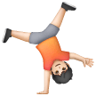 Person Doing Cartwheel: Light Skin Tone on Samsung