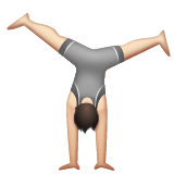 Person Doing Cartwheel: Light Skin Tone on WhatsApp