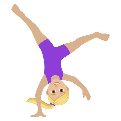 Woman Cartwheeling: Medium-Light Skin Tone on JoyPixels