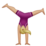 Woman Cartwheeling: Medium-Light Skin Tone on WhatsApp
