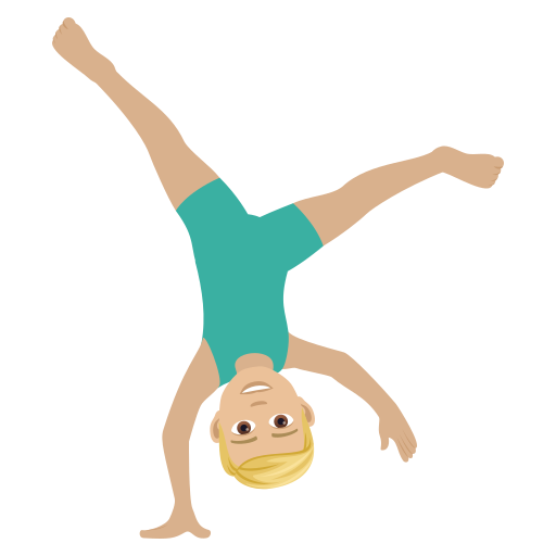 Man Cartwheeling: Medium-Light Skin Tone on JoyPixels