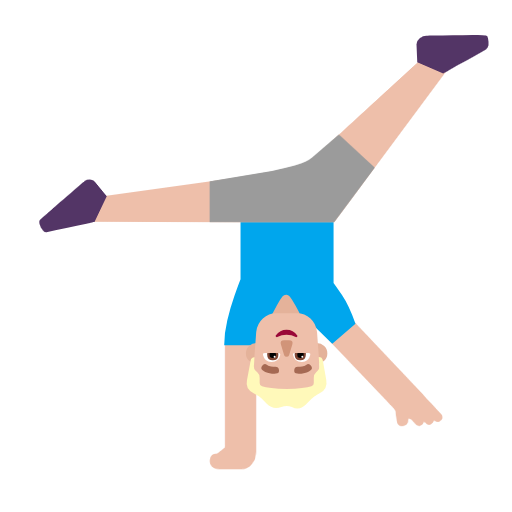 Man Cartwheeling: Medium-Light Skin Tone on Microsoft Fluent