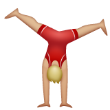 Man Cartwheeling: Medium-Light Skin Tone on WhatsApp