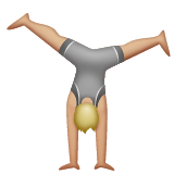 Person Doing Cartwheel: Medium-Light Skin Tone on WhatsApp