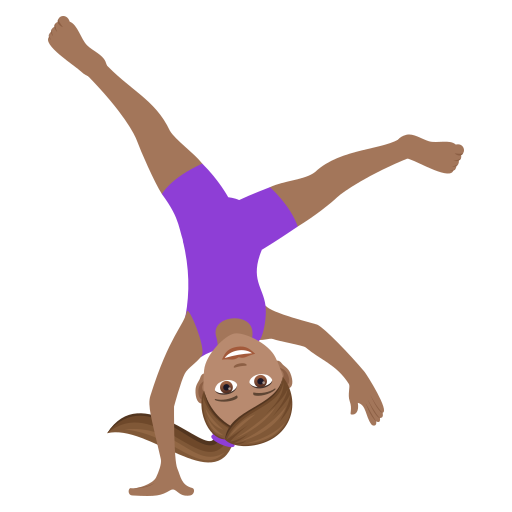 Woman Cartwheeling: Medium Skin Tone on JoyPixels