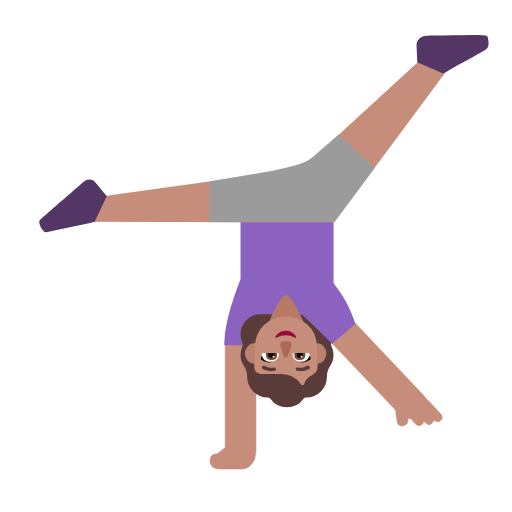 Woman Cartwheeling: Medium Skin Tone on Microsoft Fluent