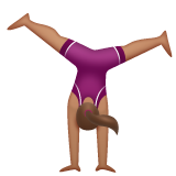 Woman Cartwheeling: Medium Skin Tone on WhatsApp