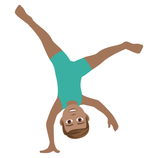 Man Cartwheeling: Medium Skin Tone on JoyPixels