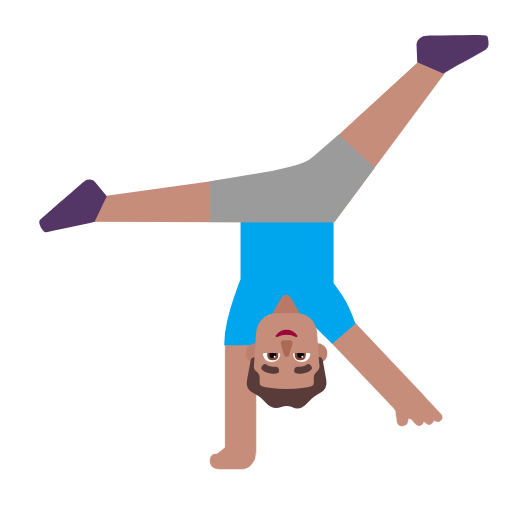 Man Cartwheeling: Medium Skin Tone on Microsoft Fluent
