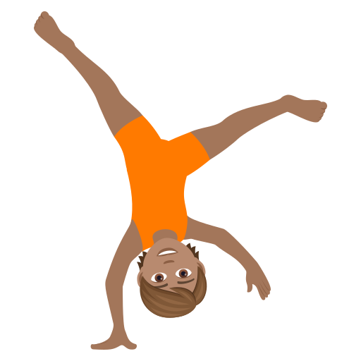 Person Doing Cartwheel: Medium Skin Tone on JoyPixels