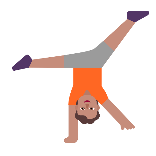 Person Doing Cartwheel: Medium Skin Tone on Microsoft Fluent