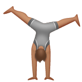 Person Doing Cartwheel: Medium Skin Tone on WhatsApp