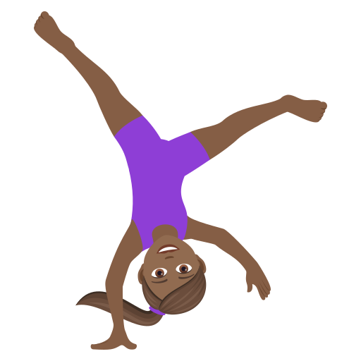 Woman Cartwheeling: Medium-Dark Skin Tone on JoyPixels