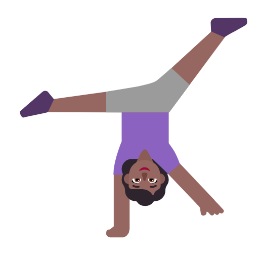 Woman Cartwheeling: Medium-Dark Skin Tone on Microsoft Fluent