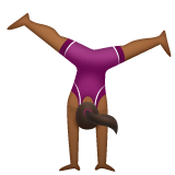 Woman Cartwheeling: Medium-Dark Skin Tone on WhatsApp