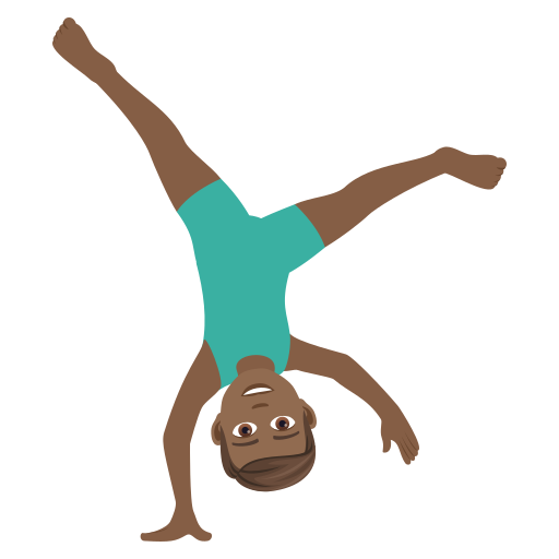 Man Cartwheeling: Medium-Dark Skin Tone on JoyPixels