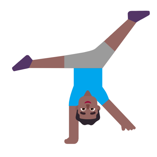Man Cartwheeling: Medium-Dark Skin Tone on Microsoft Fluent