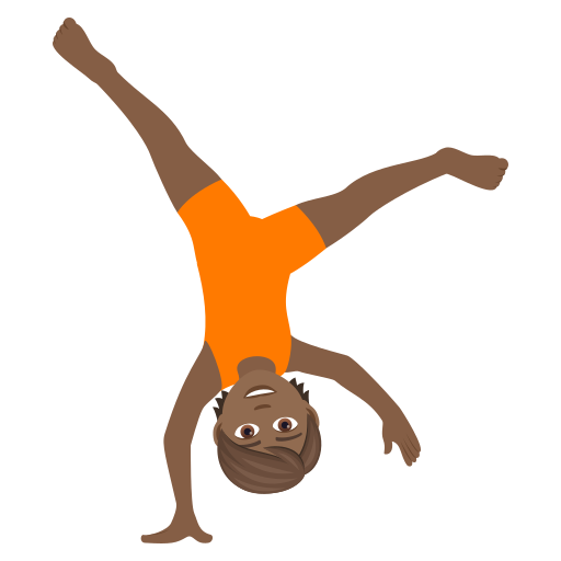 Person Doing Cartwheel: Medium-Dark Skin Tone on JoyPixels