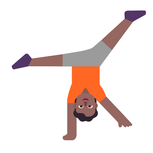 Person Doing Cartwheel: Medium-Dark Skin Tone on Microsoft Fluent
