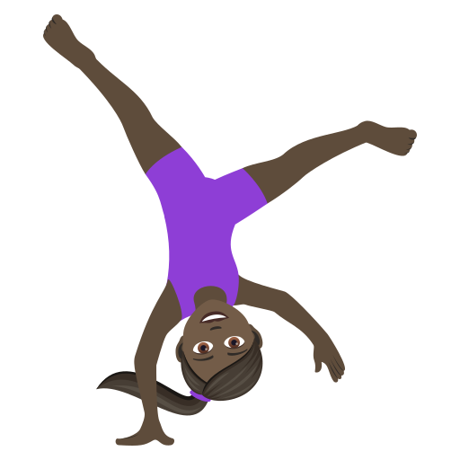 Woman Cartwheeling: Dark Skin Tone on JoyPixels