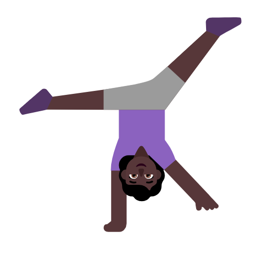 Woman Cartwheeling: Dark Skin Tone on Microsoft Fluent