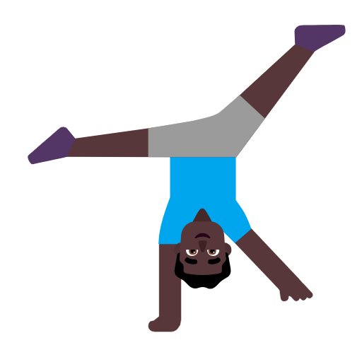 Man Cartwheeling: Dark Skin Tone on Microsoft Fluent
