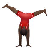 Man Cartwheeling: Dark Skin Tone on WhatsApp