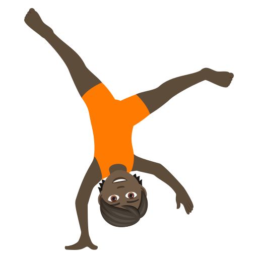 Person Doing Cartwheel: Dark Skin Tone on JoyPixels
