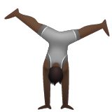 Person Doing Cartwheel: Dark Skin Tone on WhatsApp