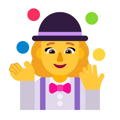 Woman Juggling on Microsoft Fluent