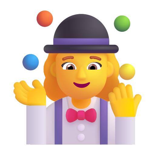Woman Juggling on Microsoft 3D