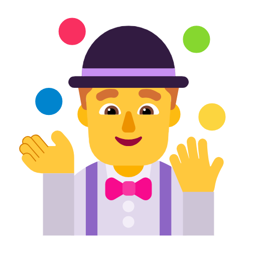 Man Juggling on Microsoft Fluent