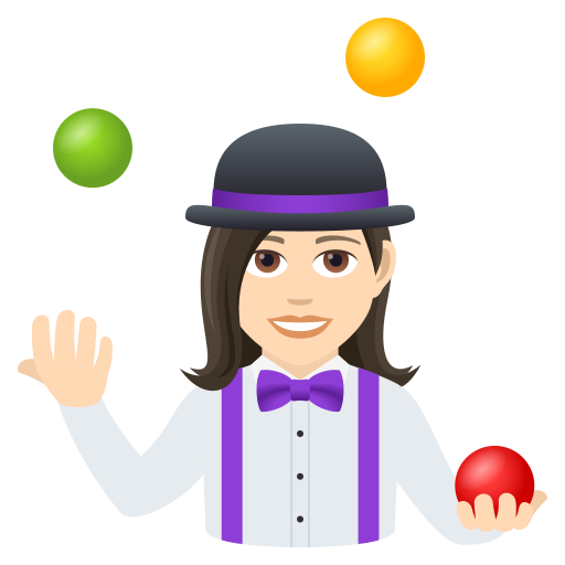 Woman Juggling: Light Skin Tone on JoyPixels