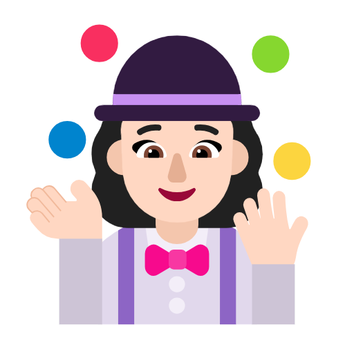 Woman Juggling: Light Skin Tone on Microsoft Fluent