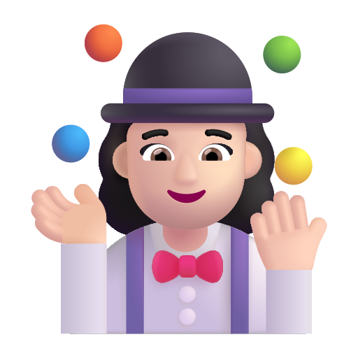 Woman Juggling: Light Skin Tone on Microsoft 3D