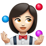 Woman Juggling: Light Skin Tone on WhatsApp