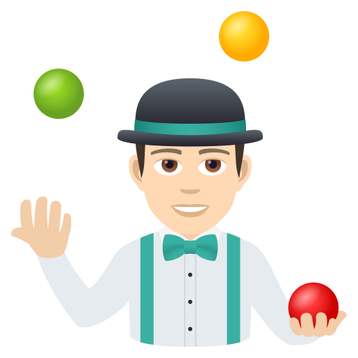 Man Juggling: Light Skin Tone on JoyPixels