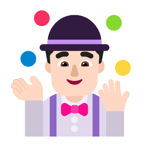 Man Juggling: Light Skin Tone on Microsoft Fluent