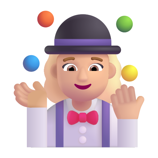 Woman Juggling: Medium-Light Skin Tone on Microsoft 3D