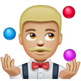 Man Juggling: Medium-Light Skin Tone on WhatsApp
