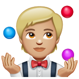 Juggling: Medium-Light Skin Tone on WhatsApp