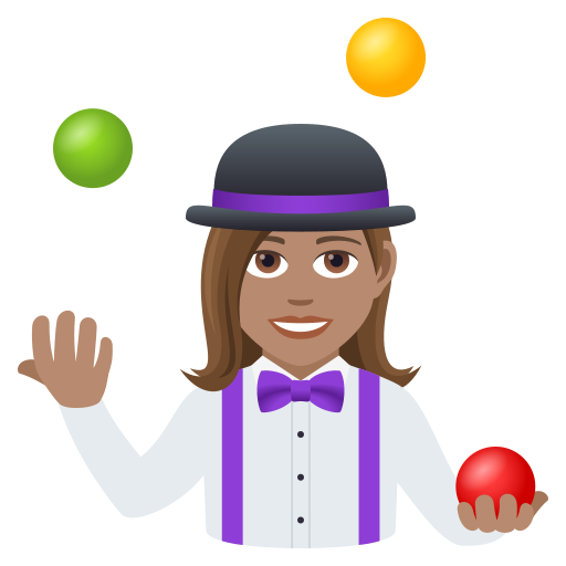 Woman Juggling: Medium Skin Tone on JoyPixels
