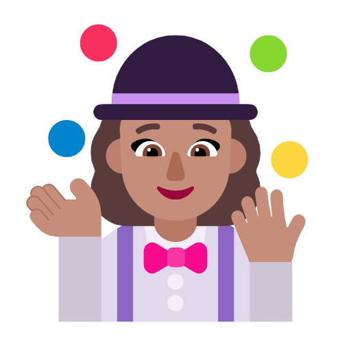 Woman Juggling: Medium Skin Tone on Microsoft Fluent