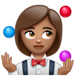 Woman Juggling: Medium Skin Tone on WhatsApp