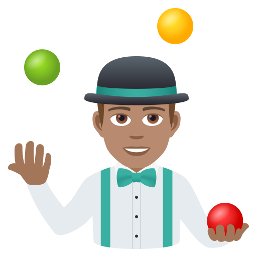 Man Juggling: Medium Skin Tone on JoyPixels