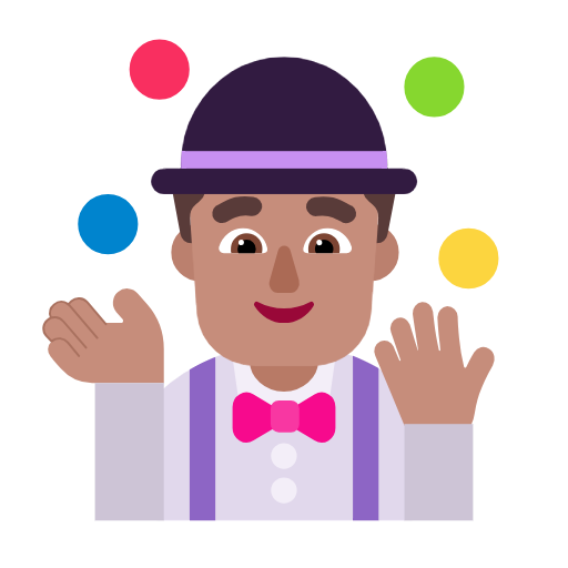 Man Juggling: Medium Skin Tone on Microsoft Fluent
