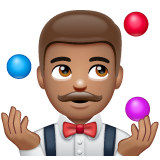 Man Juggling: Medium Skin Tone on WhatsApp