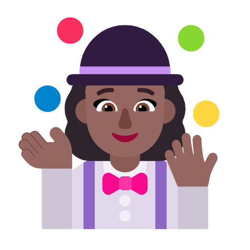 Woman Juggling: Medium-Dark Skin Tone on Microsoft Fluent